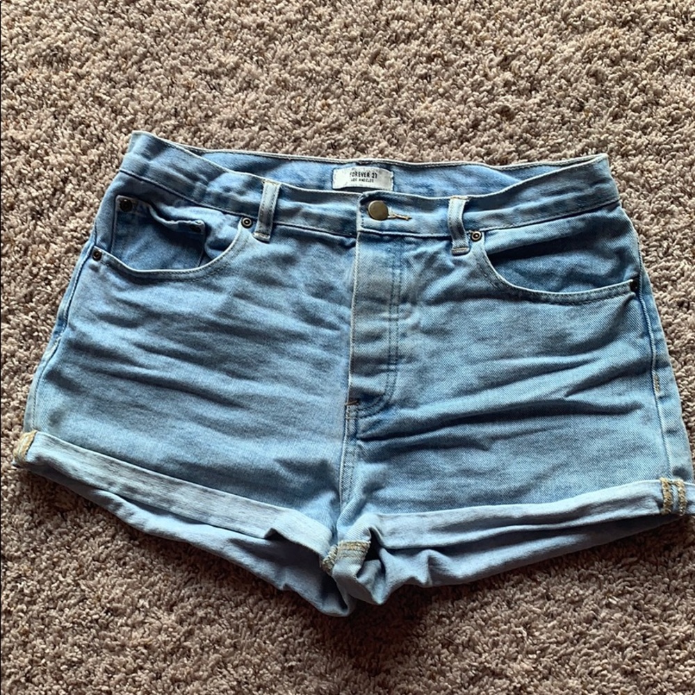 High Waisted Denim Short Shorts